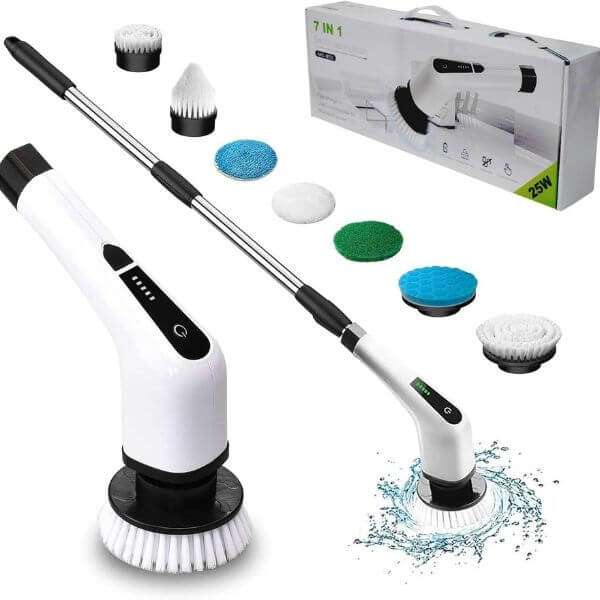 Rechargeable Cordless Electric Spin Scrubber Kit