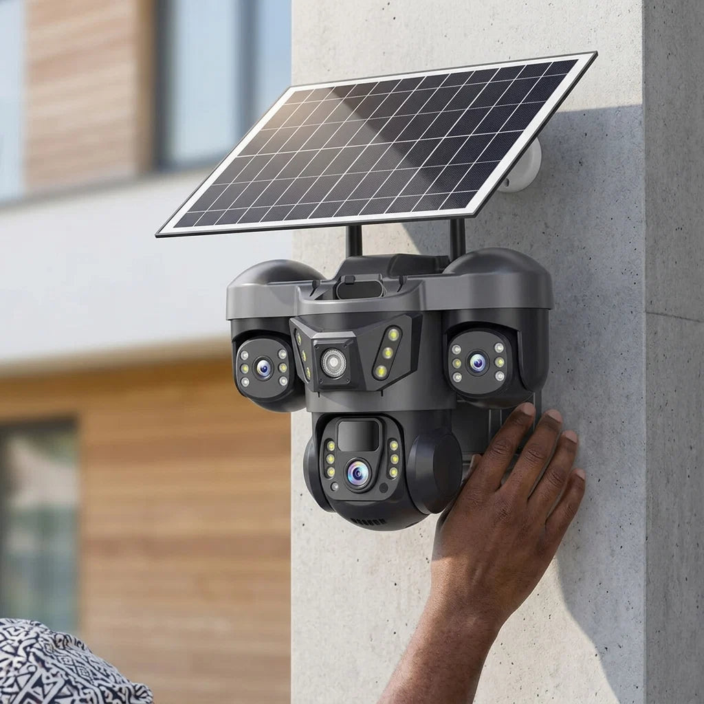 4G Solar Outdoor Security Camera with Triple‑Lens and Solar Power